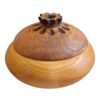 Handcrafted Wooden Sugar Bowl with Lid - Rustic Style and Pomegranate Design