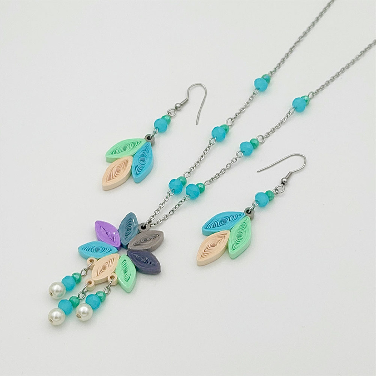 Steel Jewelry Set for Women Handcrafted Model Flower