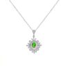 Sterling Silver Royal Emerald Necklace with 3A Zirconia Gemstone