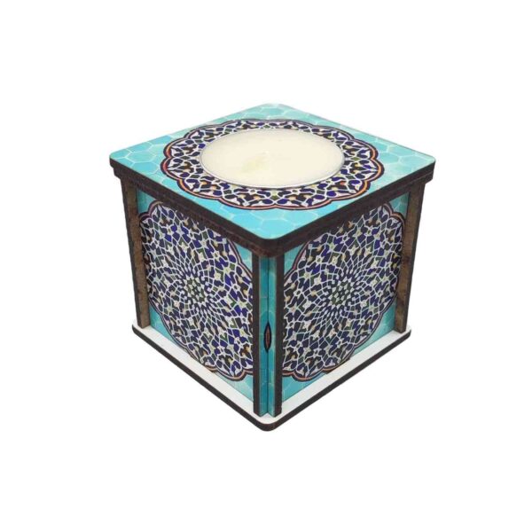 Persian Wooden Cube Tealight Holder Eslimi