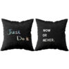 Velvet Cushion Cover Double-Sided - Motivational Quote Design (Set of 2)