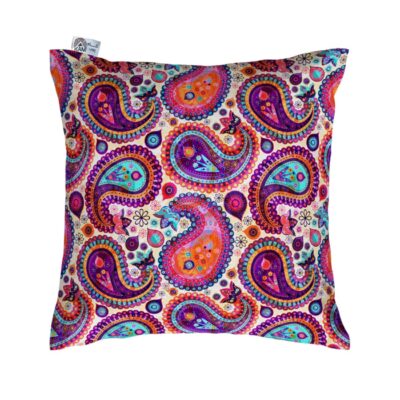 Velvet Cushion Cover – Printed Paisley Design (Set of 2)