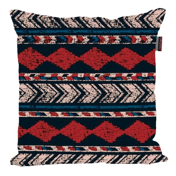 Ethnic Velvet Cushion Cover - Geometric Printed Design (Set of 2)