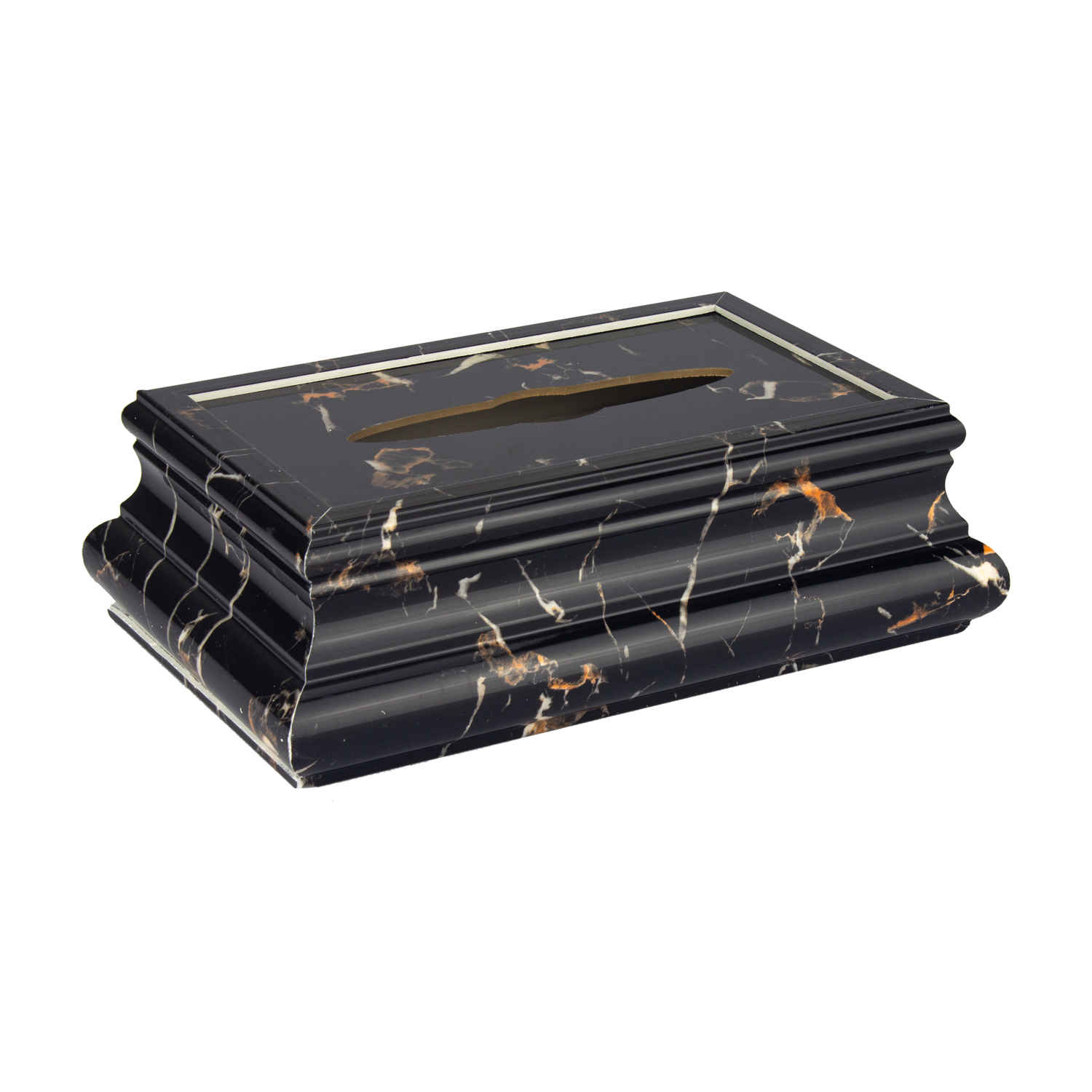 Waste Basket & Tissue Box Cover Set Marble Design