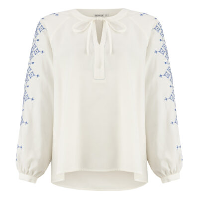 Long Sleeve Blouse for Women with Geometric Design