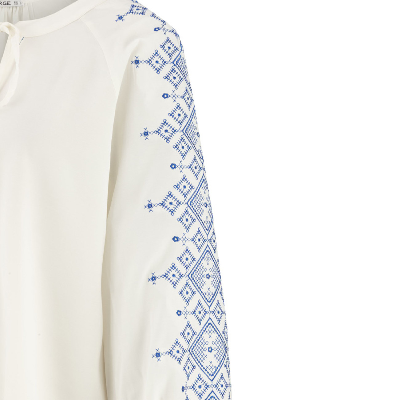 Long Sleeve Blouse for Women with Geometric Design
