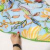 Women's Cotton Scarf - Blue Floral Design