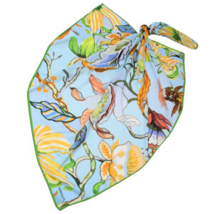 Women’s Cotton Scarf – Blue Floral Design