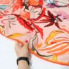 Women's Cotton Scarf - Blue Floral Design