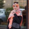 Women's Cotton Scarf - Blue Floral Design