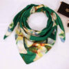 Cotton Scarf for Women - Green Floral Design