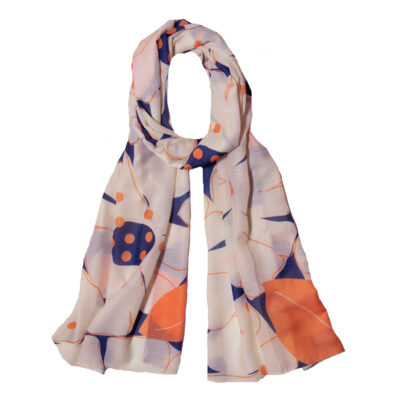 Women’s Shawl with Silk Watercolor Print Design