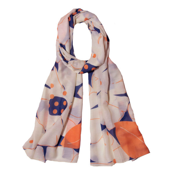 Women's Shawl with Silk Watercolor Print Design