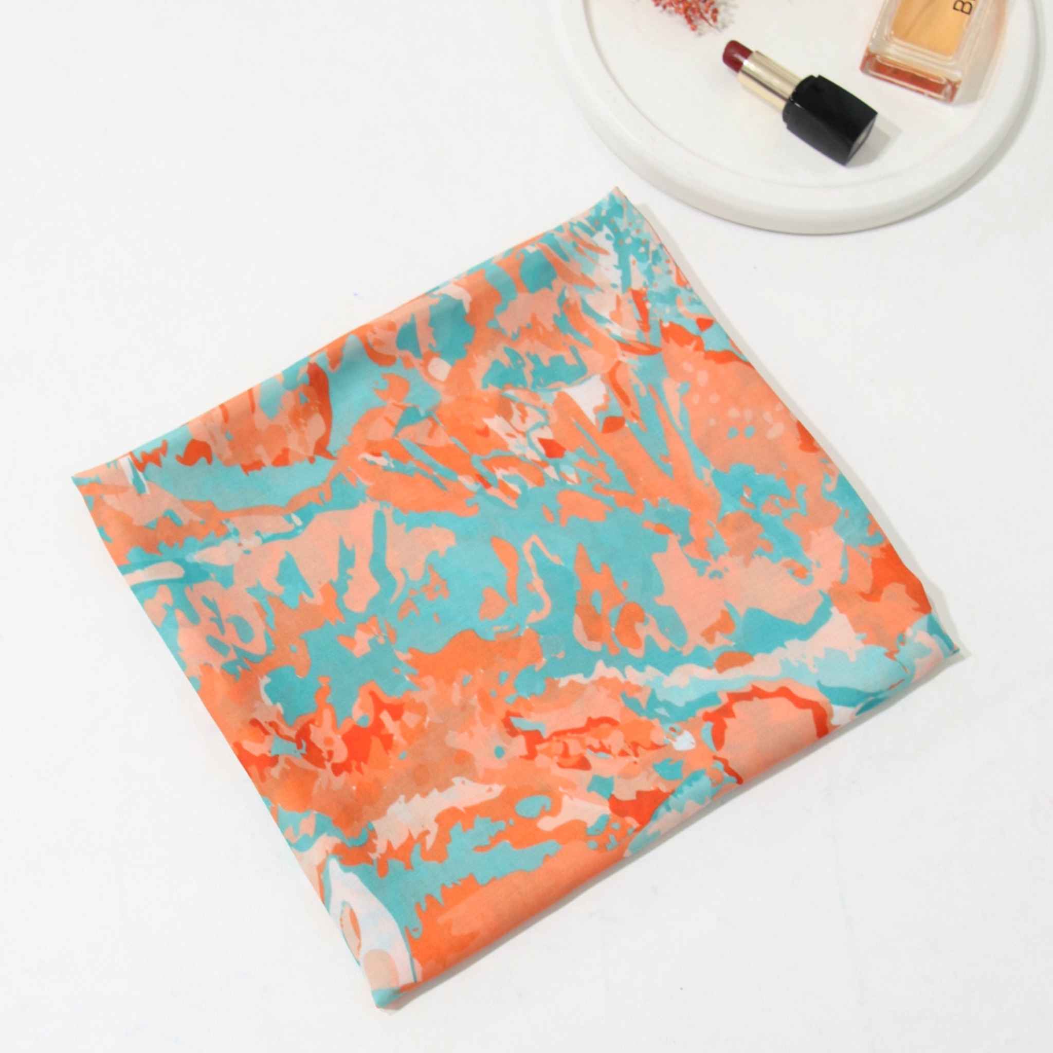 Women’s Shawl with Cotton Watercolor Print Design