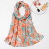 Women's Shawl with Cotton Watercolor Print Design