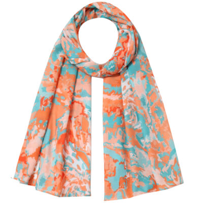 Women’s Shawl with Cotton Watercolor Print Design