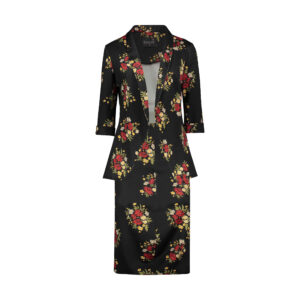 Women’s Skirt Suit Set Two Piece with Floral Design