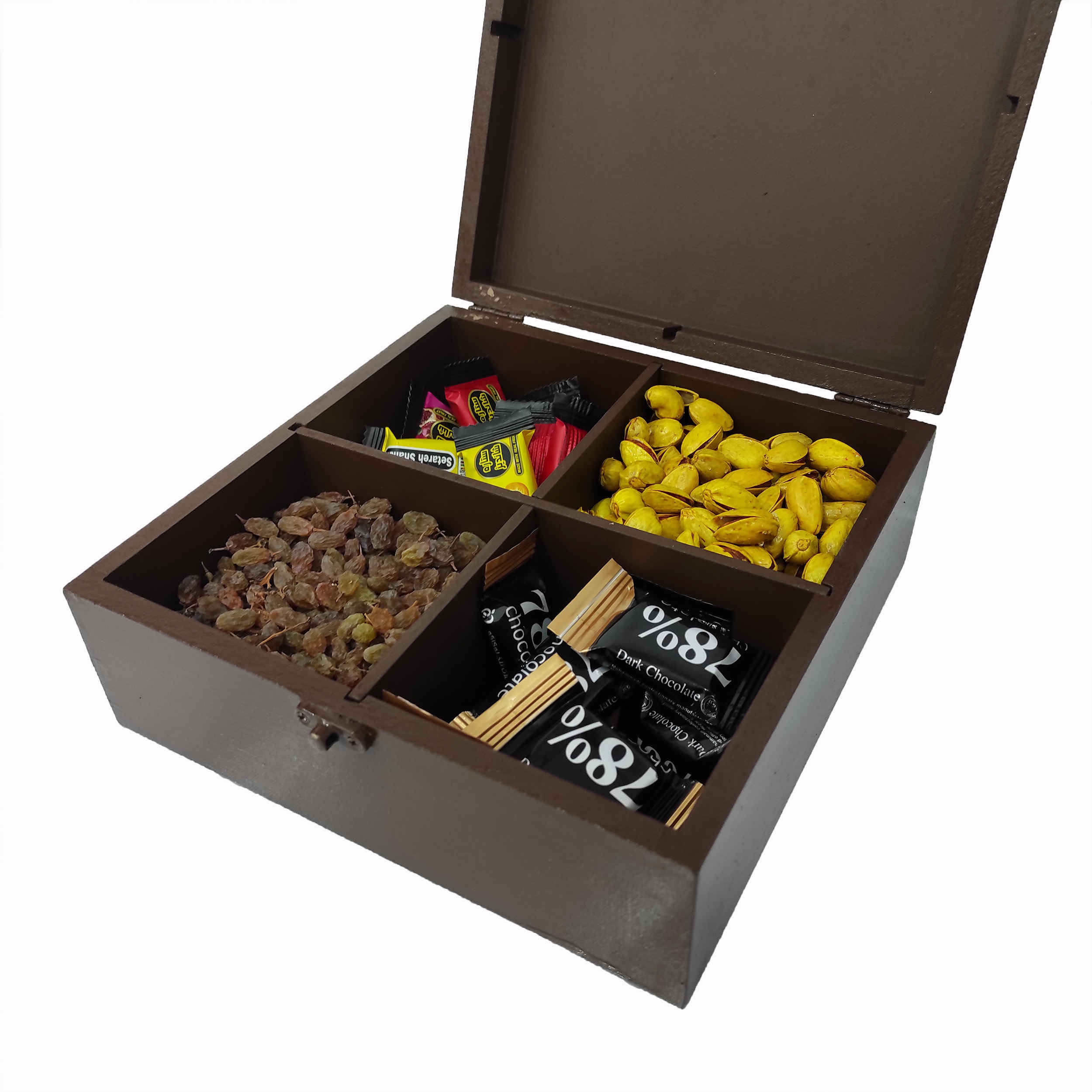 Handcrafted Wooden Candy Box with Persian Tile Design