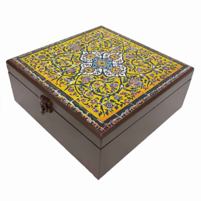 Wooden Candy Box Handcrafted with Persian Tile Design