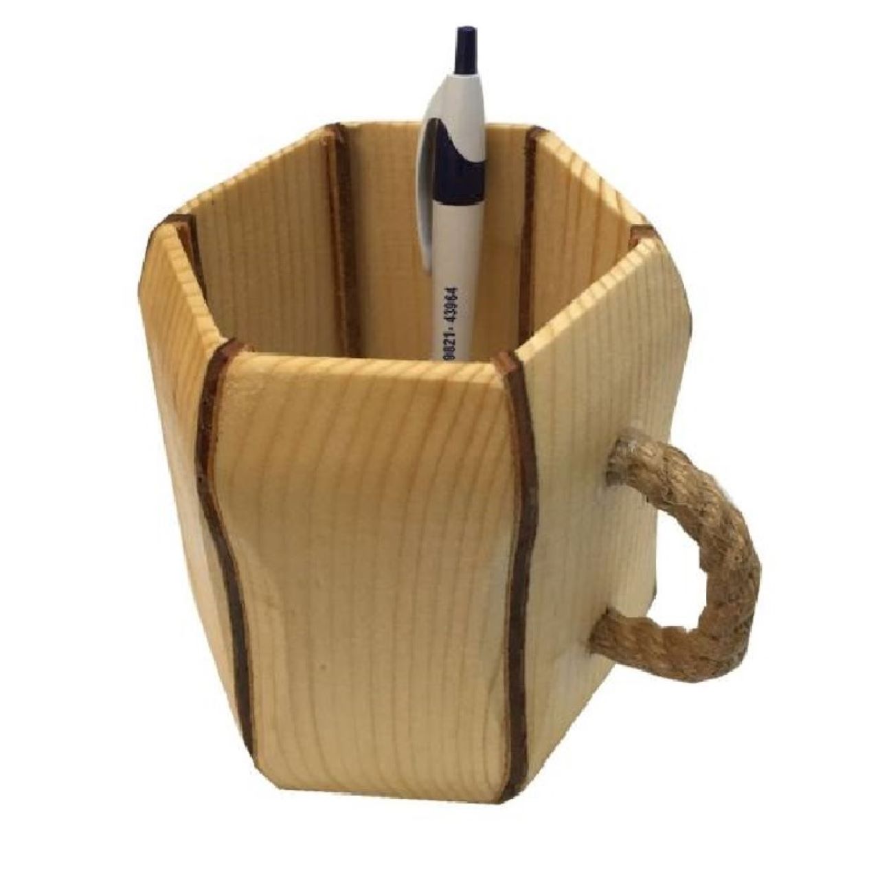 Wooden Makeup Cup Brush Holder Aristic Handcrafted