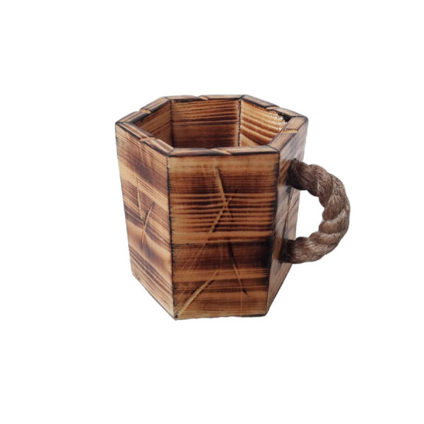 Wooden Makeup Cup Brush Holder Handcrafted Aristic Style