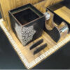 Wooden Office Desk Organizer with Geometric Design