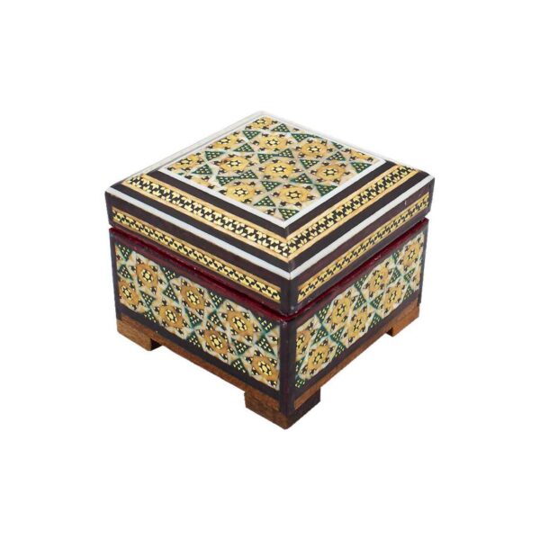 Wooden Persian Jewellery Box Handcrafted Khatam Kari