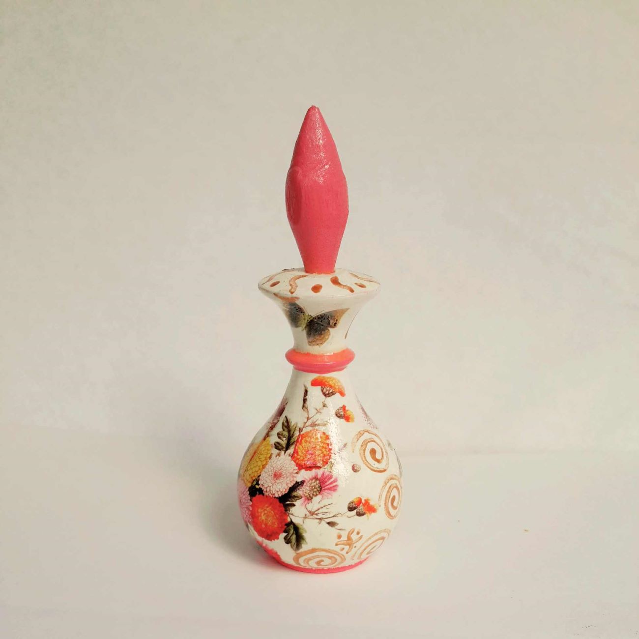 Wooden Persian Surma Dani Kohl Holder Floral Pink (x2)