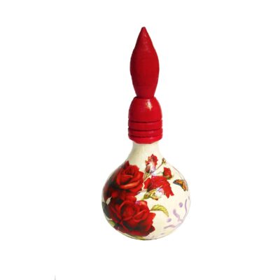Wooden Persian Surma Dani Kohl Holder Floral Red (x2)
