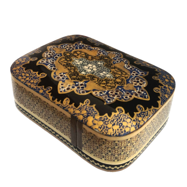 Persian Wooden Playing Card Box - Khatam Enameled Hasti
