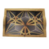 Serving Tray with Geometric Wooden Design – Functional & Artistic