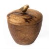 Handcrafted Wooden Sugar Bowl with Lid - Rustic Style Bird Design