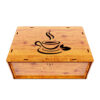 Wooden Tea Bag Organizer Box 4-Compartment Tea Cup Design