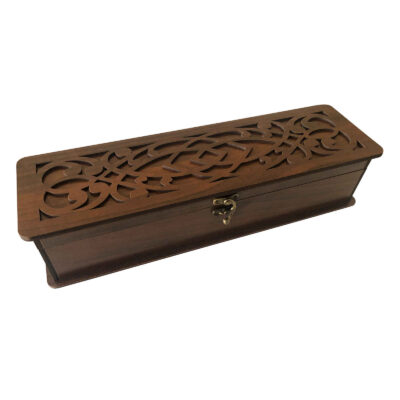 Wooden Tea Bag Organizer Box Classic Brown Design