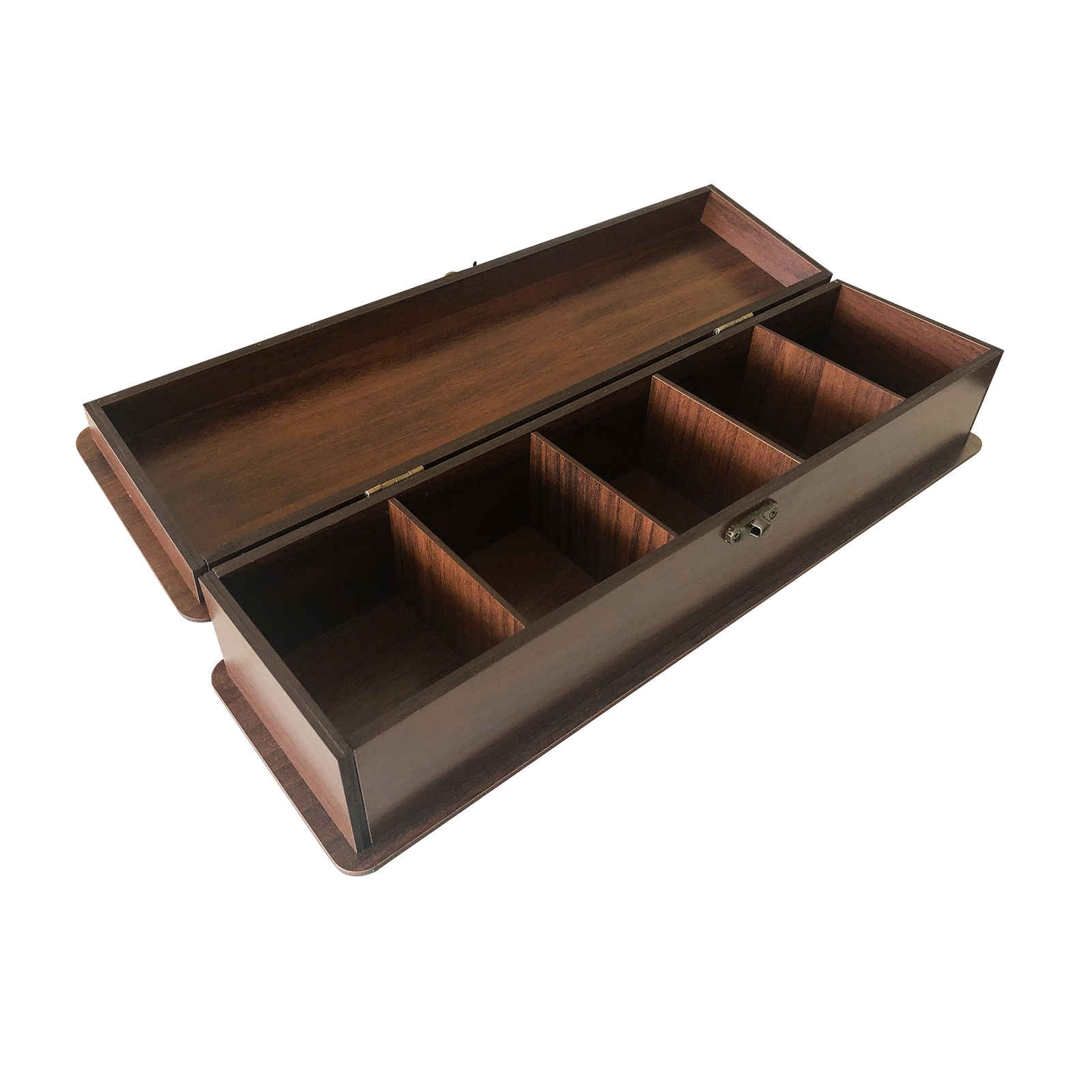 Classic Brown Wooden Tea Box – Simple and Functional