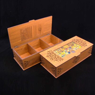 Tea Bag Box Featuring Hand-Drawn Traditional Motifs