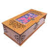 Wooden Tea Bag Organizer Box with Floral Design