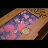 Wooden Tea Bag Organizer Box with Floral Design