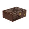 Wooden Tea Bag Organizer Box with Leaf Design