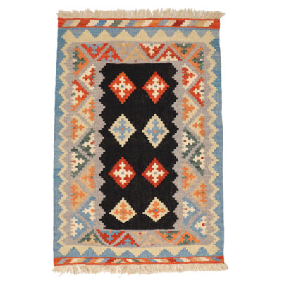 Persian Wool Kilim Rug Handwoven in Fars Qashqai Design