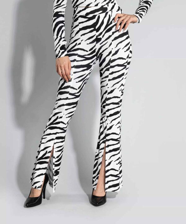 Zebra Print Bootcut Trouser Pants for Women