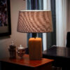 Accent Wooden Table Lamp With Cotton Fabric Lampshade Arsalan