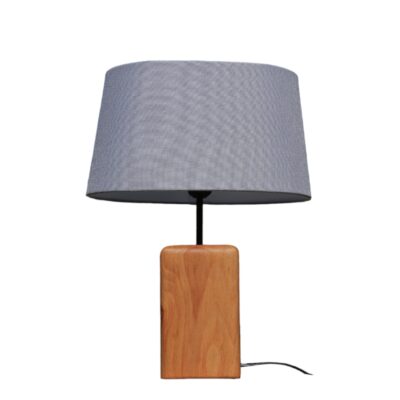 Accent Wooden Table Lamp With Cotton Fabric Lampshade Arsalan
