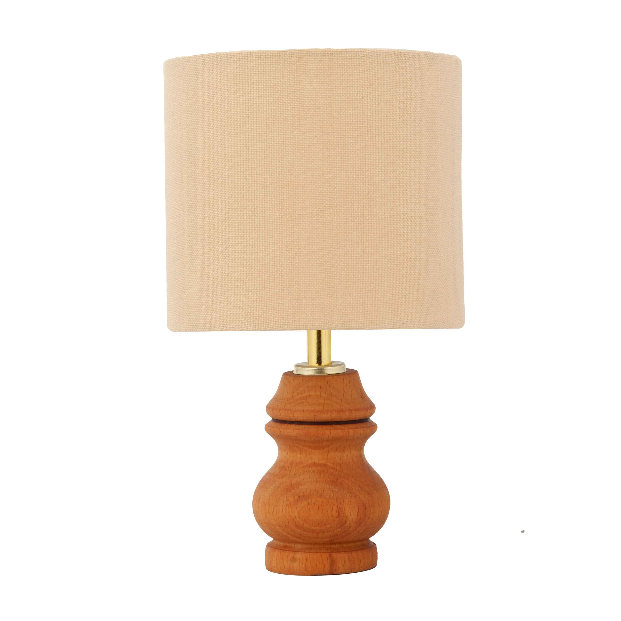 Accent Wooden Table Lamp With Fabric Lampshade Farbod