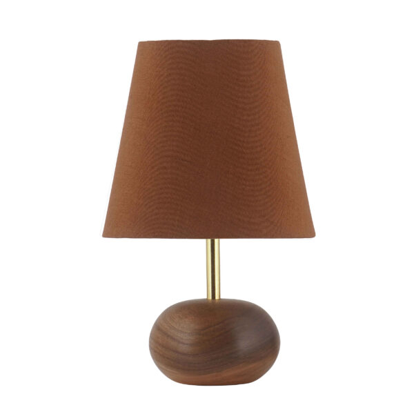 Accent Wooden Table Lamp With Fabric Lampshade Mona