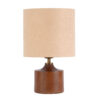 Accent Wooden Table Lamp With Fabric Lampshade Nikan