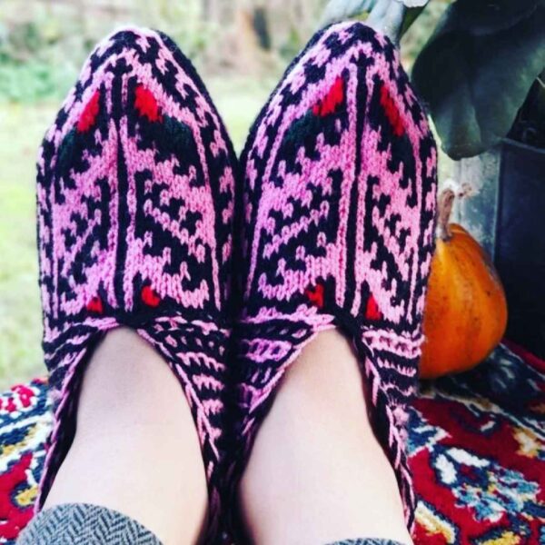 Azerbaijan Crochet Slippers for Women Traditional Design Handwoven