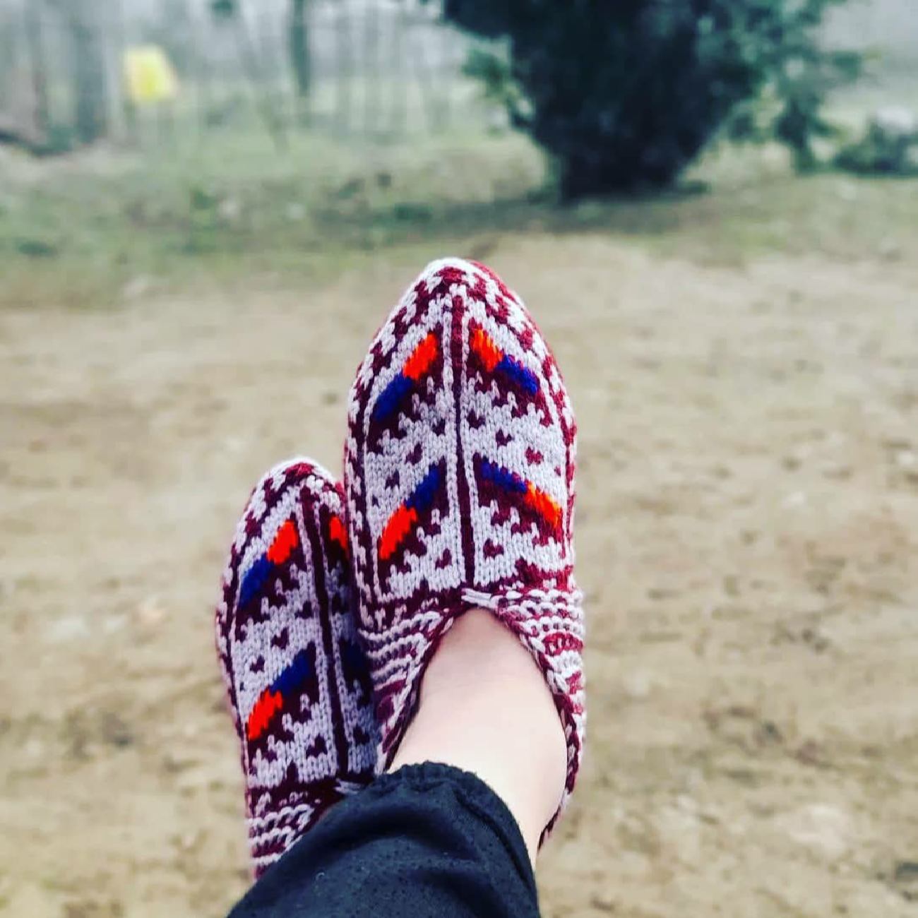 Azerbaijan Crochet Slippers for Women Traditional Design Handwoven
