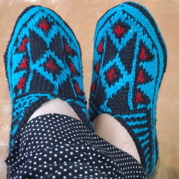 Azerbaijan Crochet Slippers with Traditional Design Handwoven
