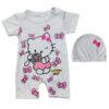 Baby Short Sleeve Jumpsuit and Hat Set Model Hello Kitty